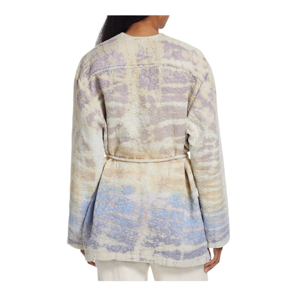 Raquel Allegra Quilted Tie Waist Rainbow Halo Overcoat Jacket Size XS NWT - Picture 8 of 15